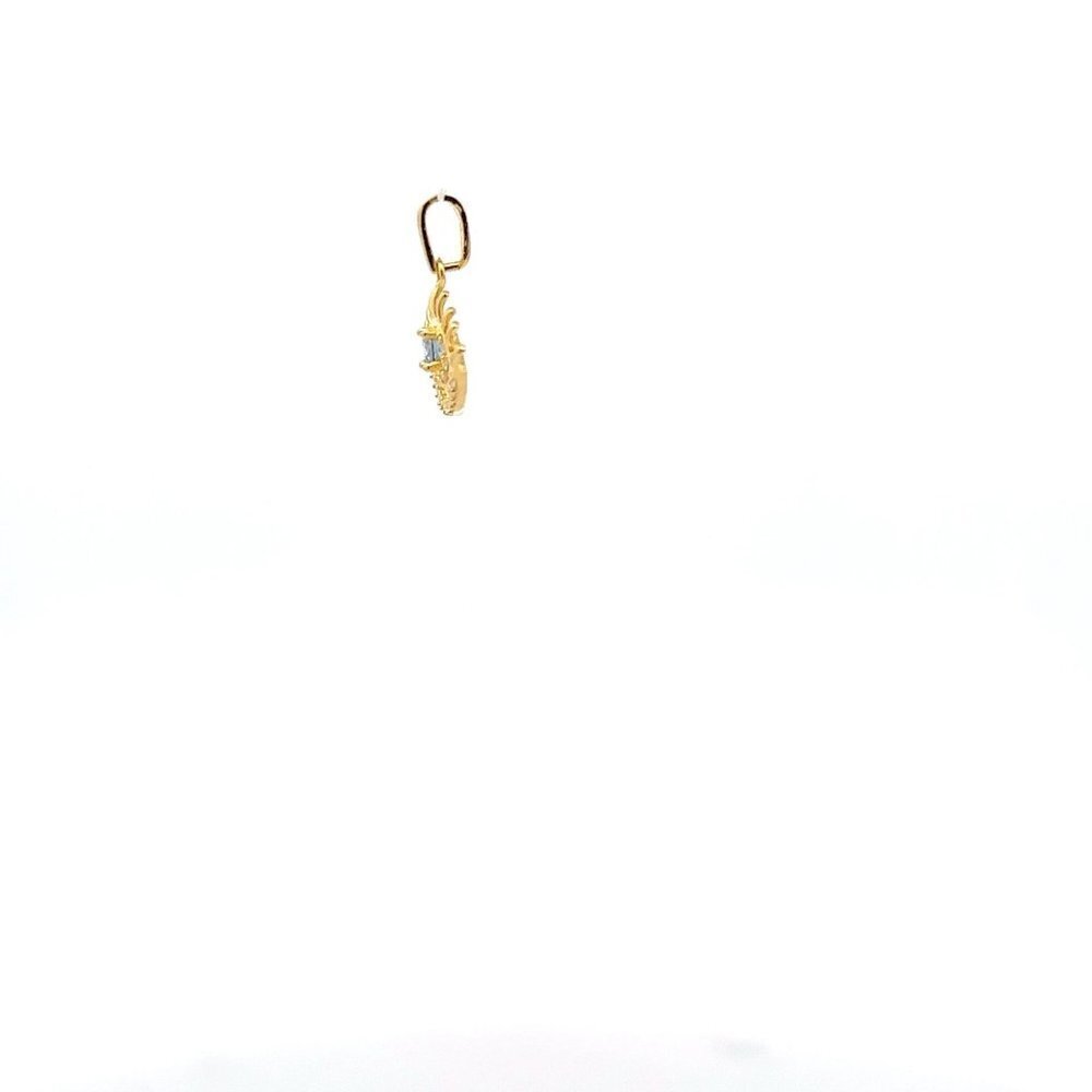 18K Gold Pendant Charm Evil Eye Cubic Zirconia - Picture 7 of 12